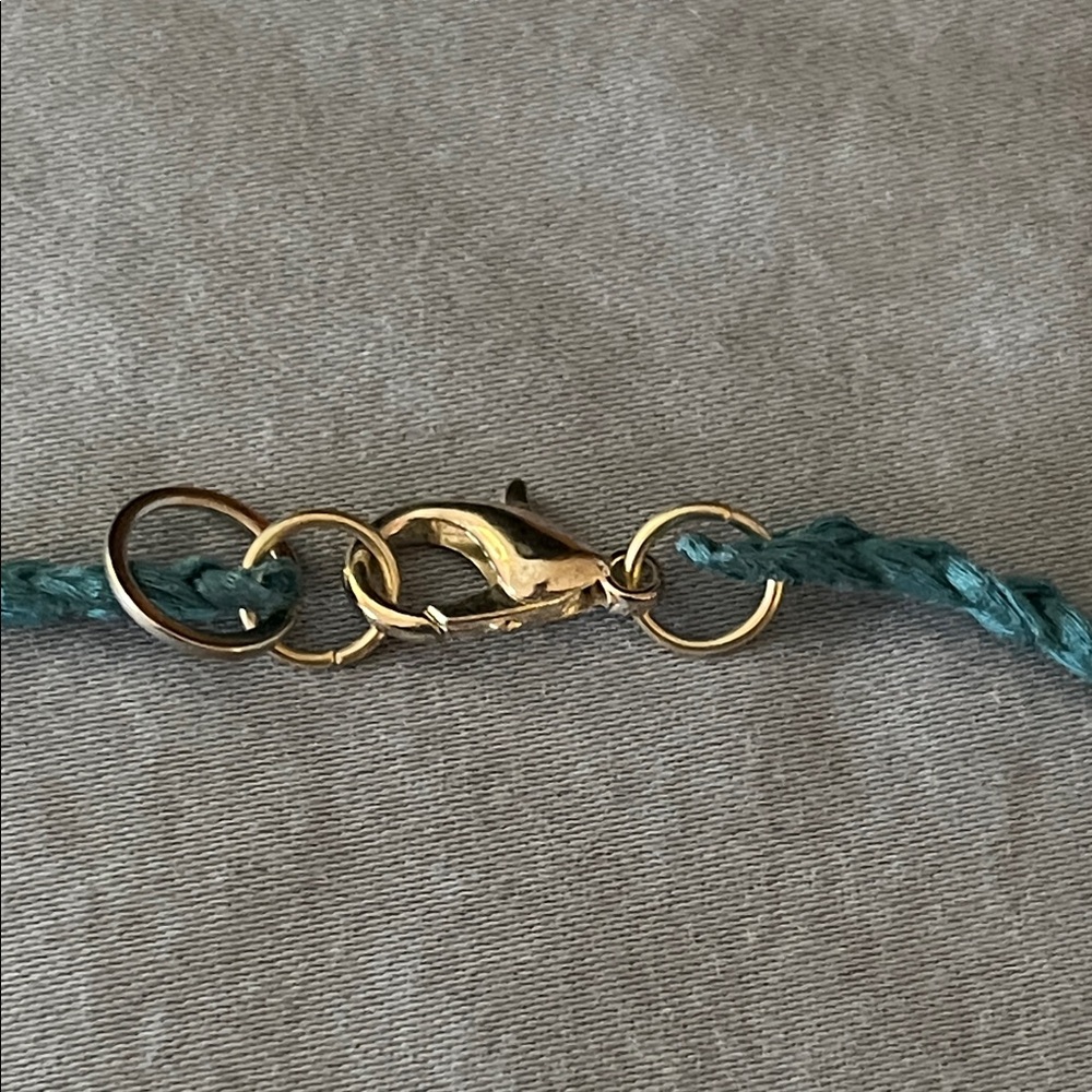 Handmade & Painted Greek Ceramic Blue Fish Pendant on a Braided Cord - Picture 5 of 6